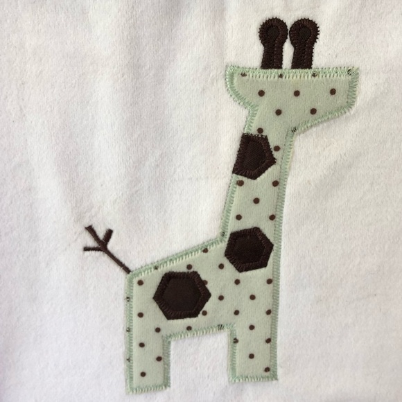 Lambs & Ivy Framed Green & Brown Appliqué Giraffe For Baby Nursery /Child’s Room - Picture 2 of 5